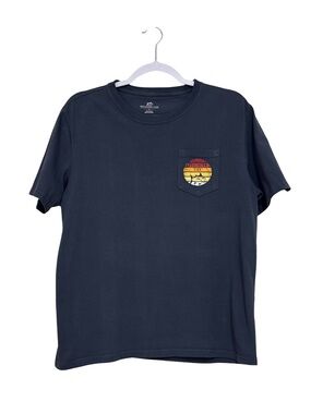 Southern Tide Graphic Sunset Short Sleeve Pocket Tee Medium Blue